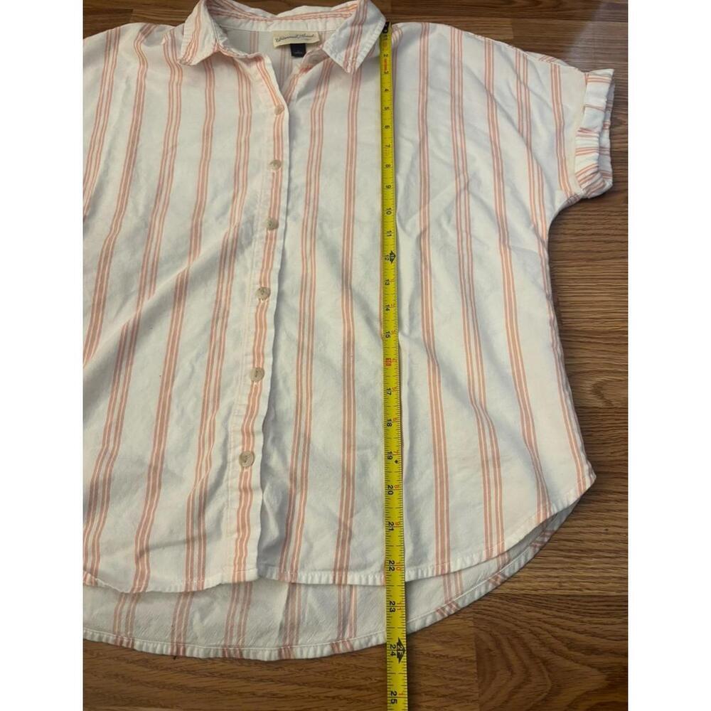 Universal Thread Striped Button Short Sleeve Shirt Size Small - Picture 4 of 5